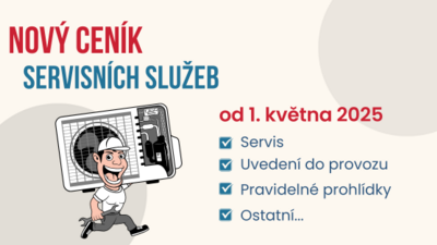 Nový ceník servisních služeb